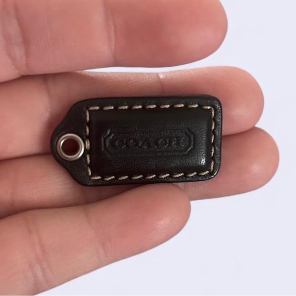 Coach Black Leather Bag Tag - Picture 2 of 3